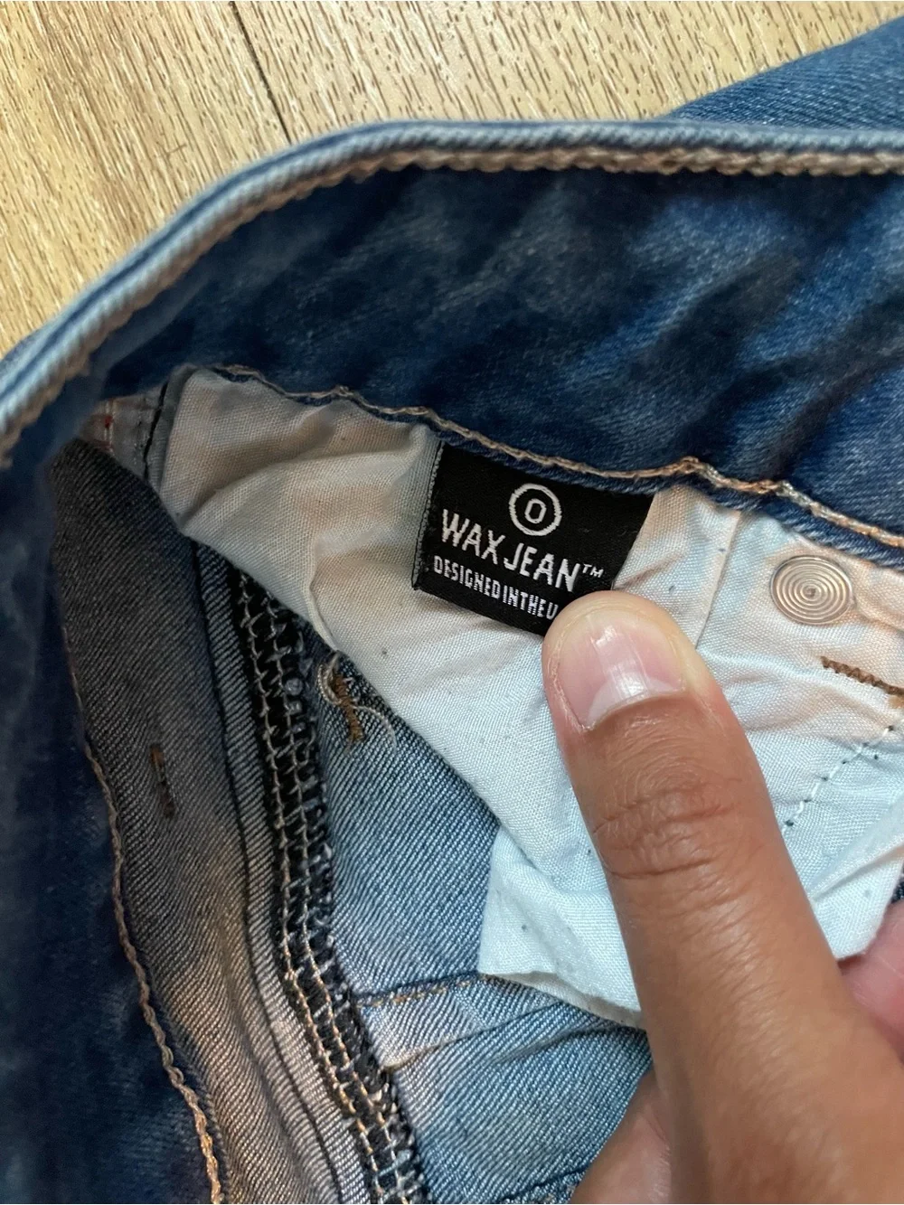 Wax Jean Distressed Dark Blue Skinny Jeans